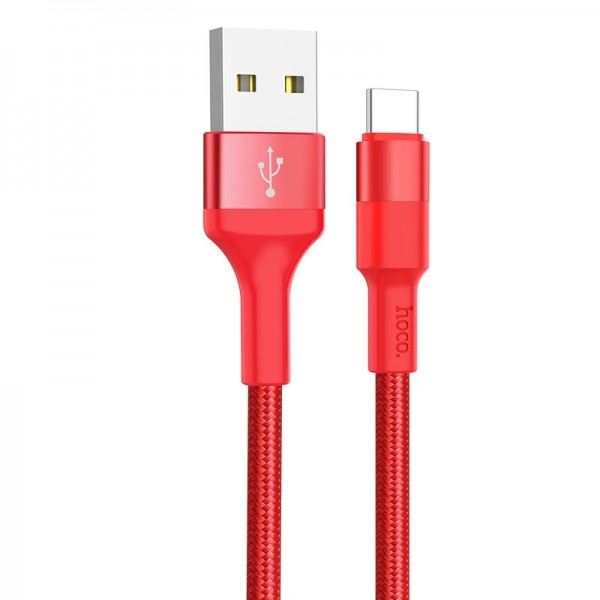 Кабель USB 2A HOCO X26 Красный (TYPE C) 1м/300