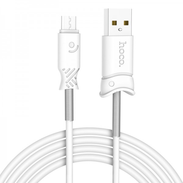 Кабель USB 2.4A HOCO X24 Белый (microUSB) 1м/310