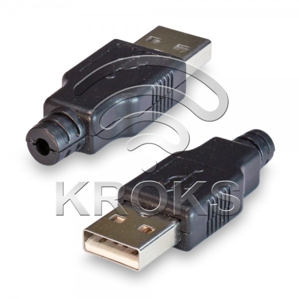 Разъем USB2.0(male) type A, на кабель (под пайку)